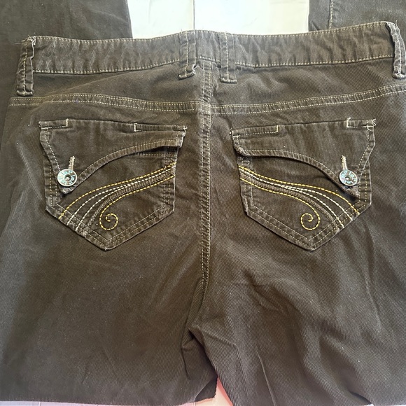 Vintage Y2K Brown corduroy Low Rise Boot Cut Pants Size 14 - Picture 2 of 12
